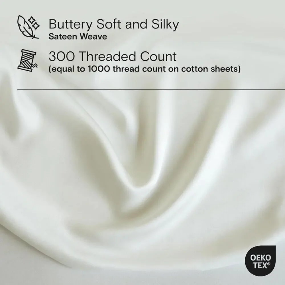 NWT Sijo DOZ Bamboo Sheet Set 3 Piece - 2 Pillowcases 1 Fitted Sheet Ivory CK